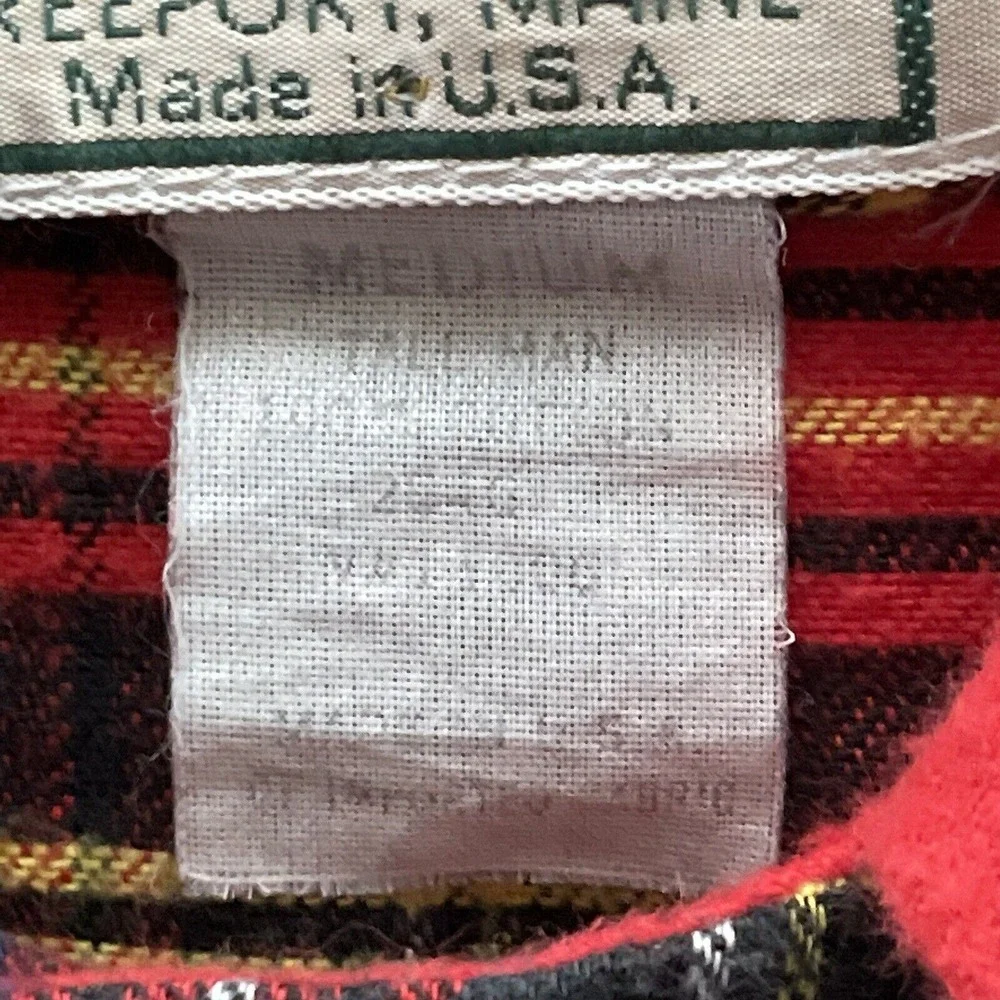 LL Bean Sleep Shirt Plaid Flannel Pajama USA Made Loungewear Vintage Medium Tall